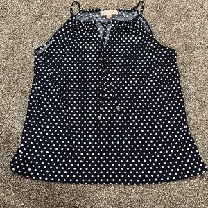 NWOT- Philosophy top. Size medium. Blue and white polka dot
